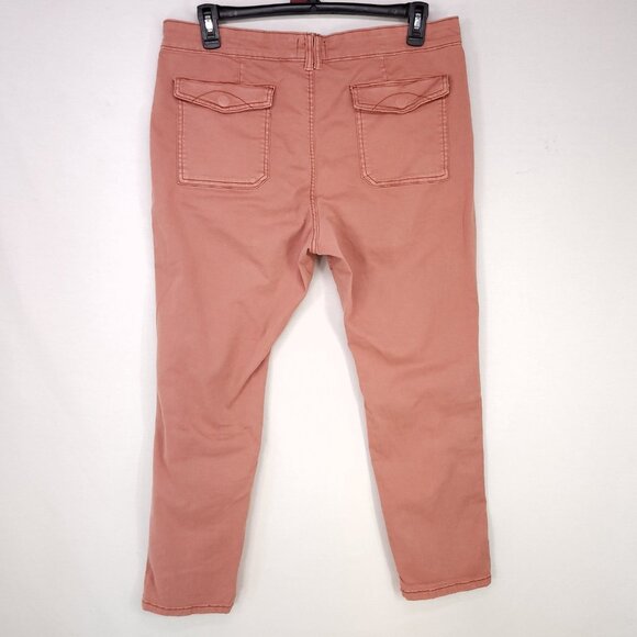 Pilcro Utility Pants Womens Size 33 Slim Straight Leg Raw Hem Chino Ankle - Picture 2 of 14